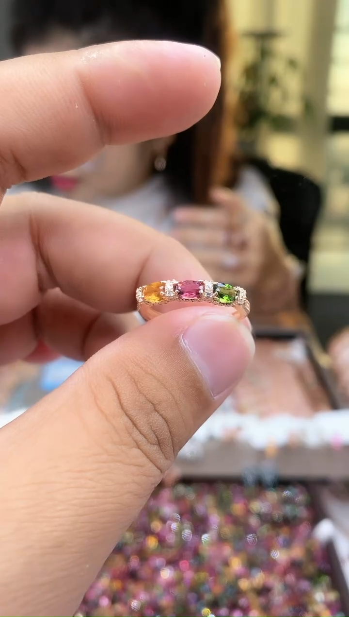 【闪购商品】碧玺戒指银S925镶嵌2