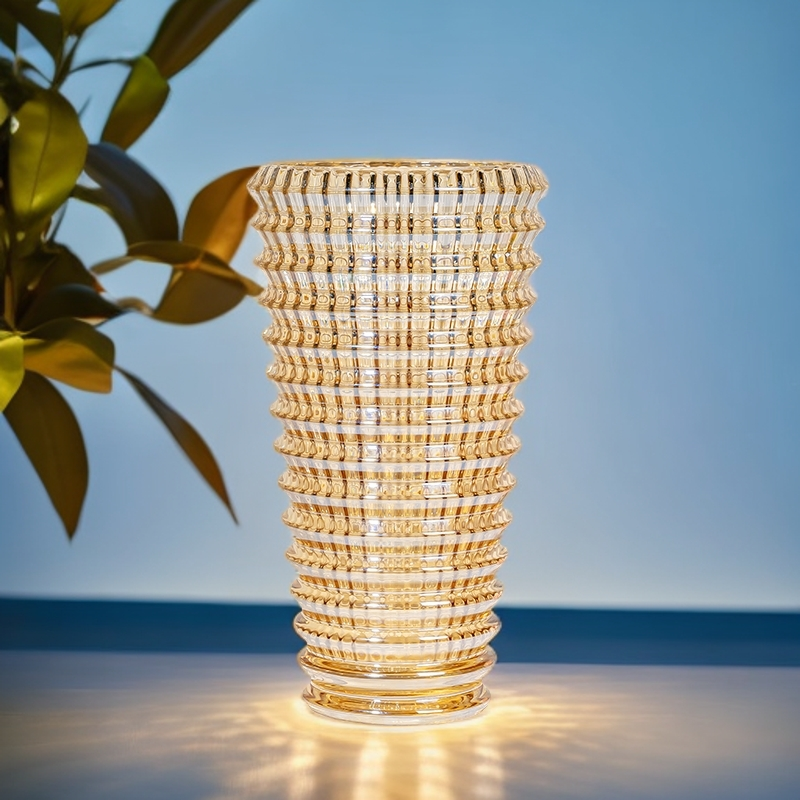 圆形琥珀色23巴卡拉花瓶适合飘窗桌面插花摆件花瓶花卉装饰