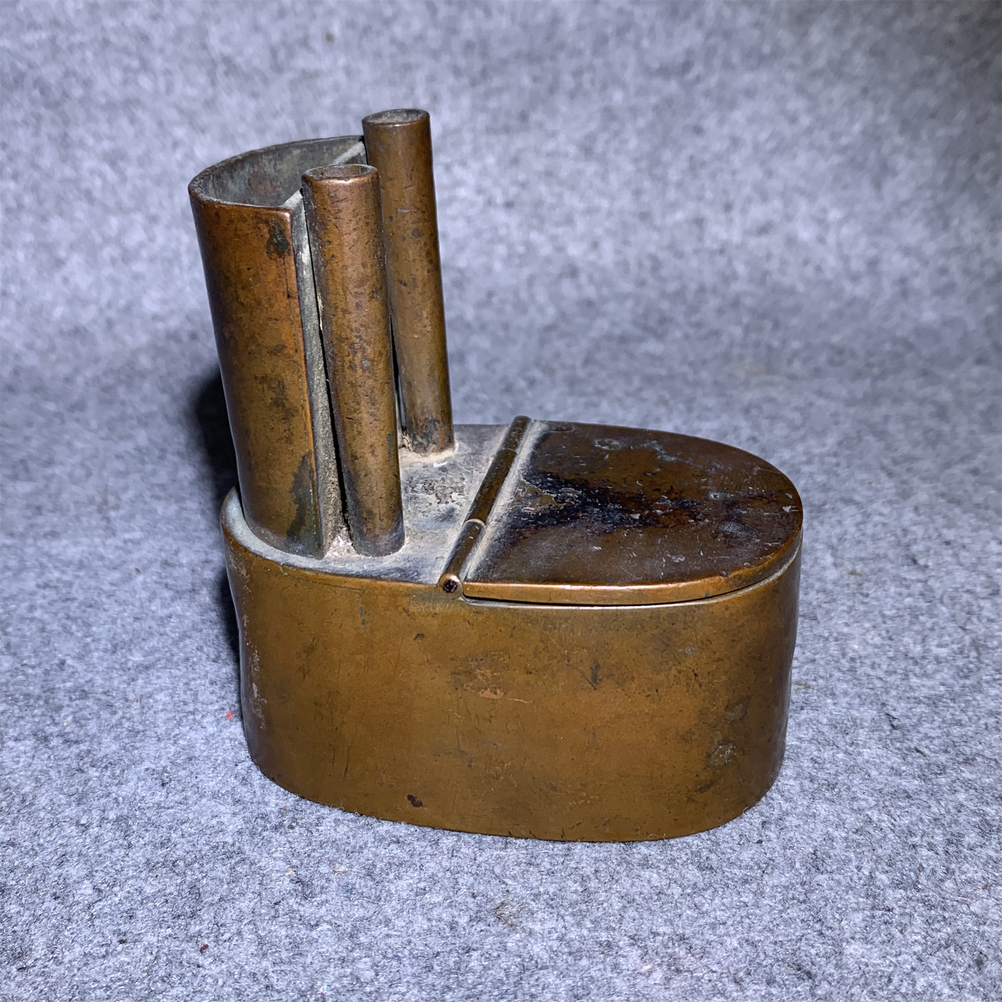 清代文房铜笔插/山东省传承文物商店库出112002