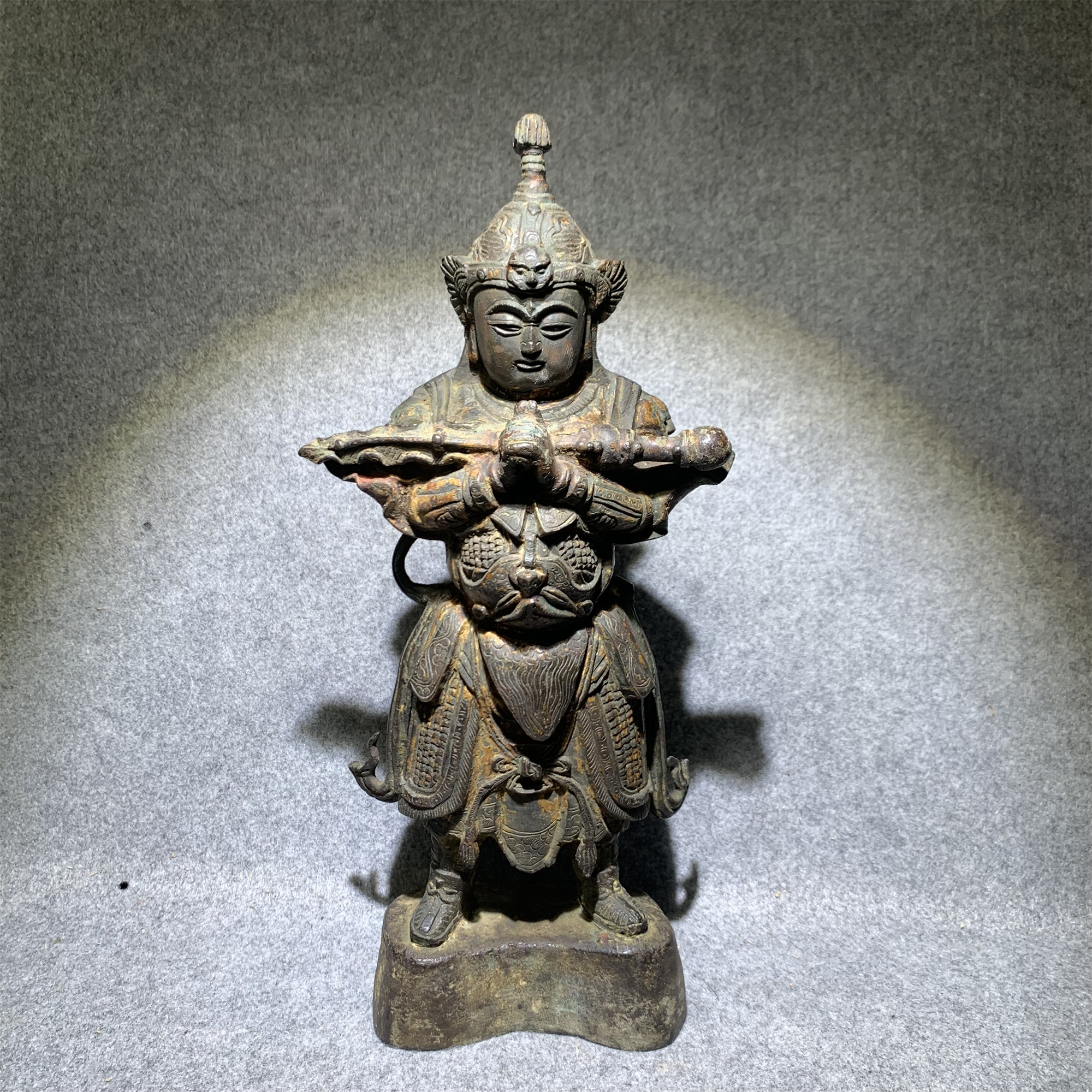 明代韦驮菩萨铜造像/山东省传承文物商店库出061103