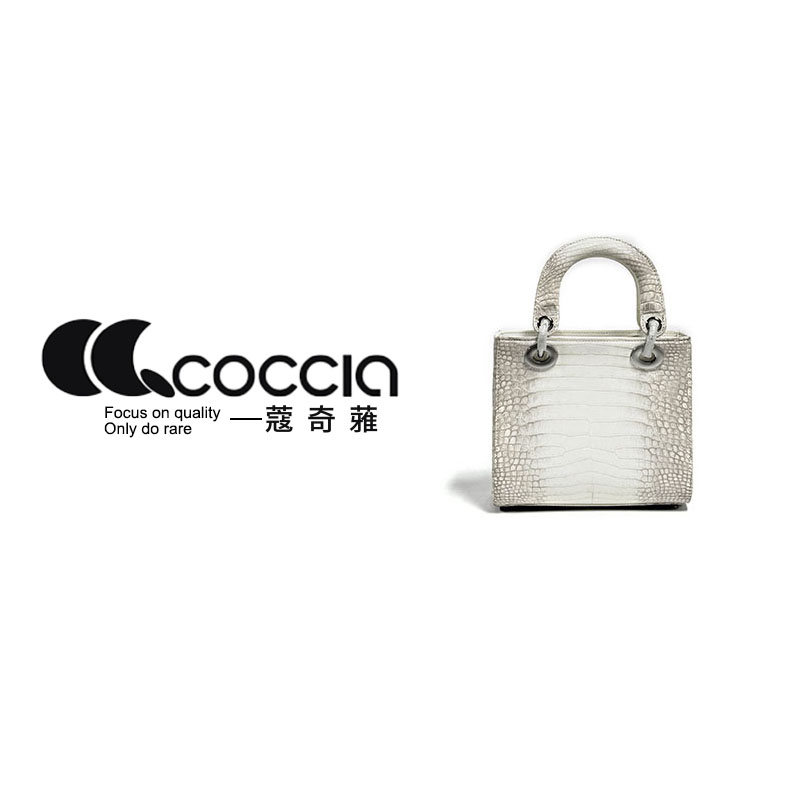 「高定女包」蔻奇蕥COCCIA私人定制鳄鱼女士包 8992 喜马拉雅白