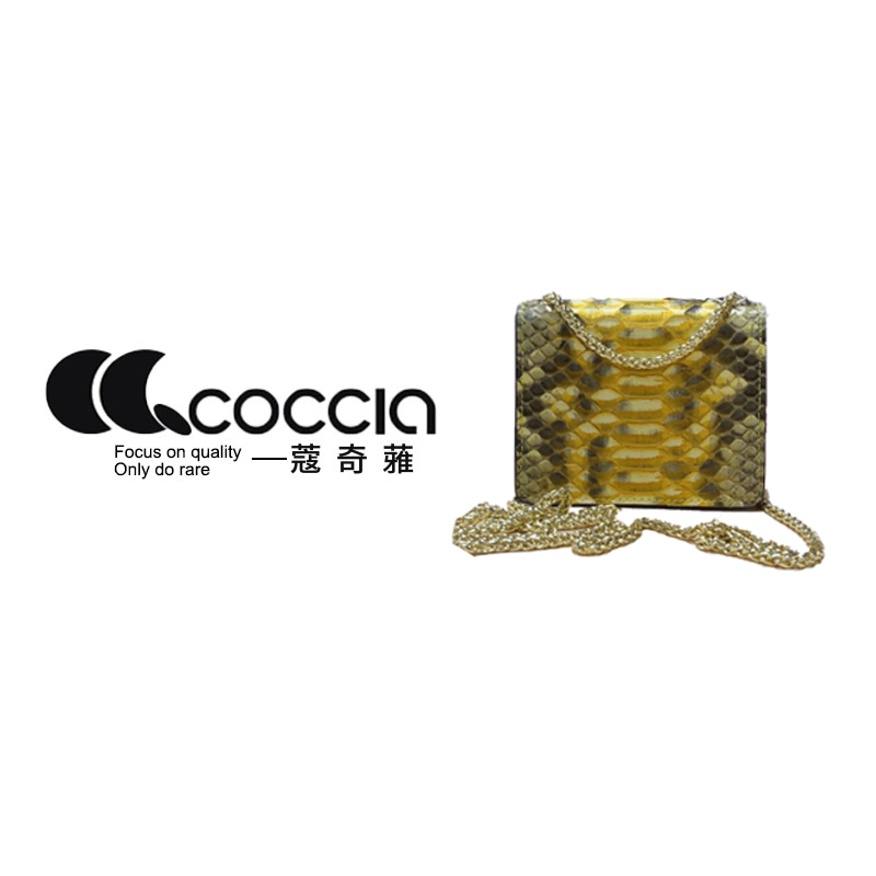 「高定女包」蔻奇蕥COCCIA 蟒蛇皮定制口红包 7054S-1