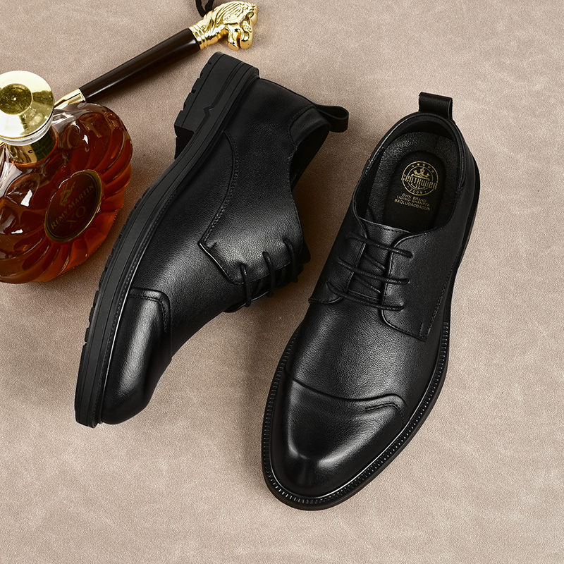 8912皮鞋男软底头层牛皮男士休闲商务正装英伦潮流时尚黑色耐磨鞋