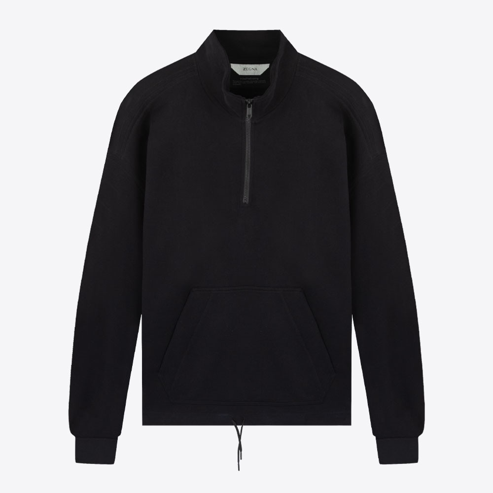 全新未使用  ZEGNA/杰尼亚 下摆抽绳立领卫衣