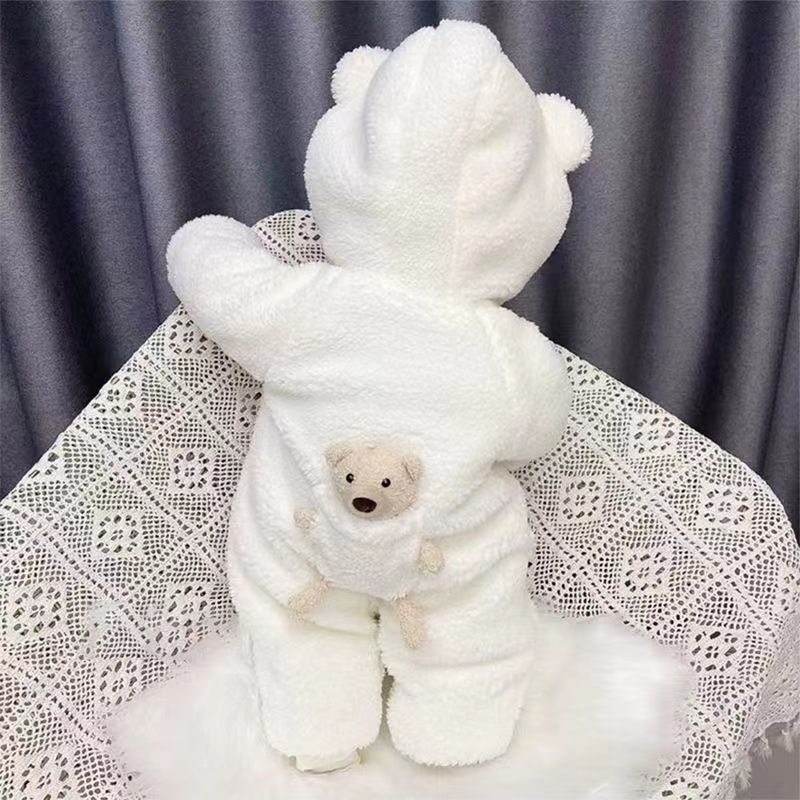 婴儿连体衣秋冬款宝宝加厚加绒衣新生儿外出可爱超萌冬季爬服