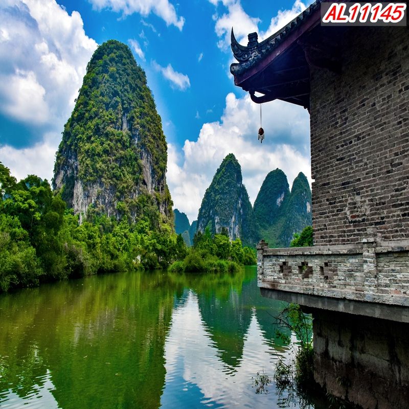 【2023新款】3D网红直播主播背景布室外农村小路海景山水田园装饰