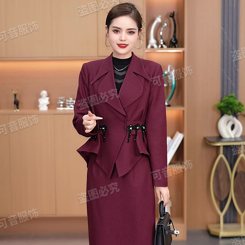 6628H1（秋款上新）长袖小香风烫轻奢时尚名媛女神范职业套装