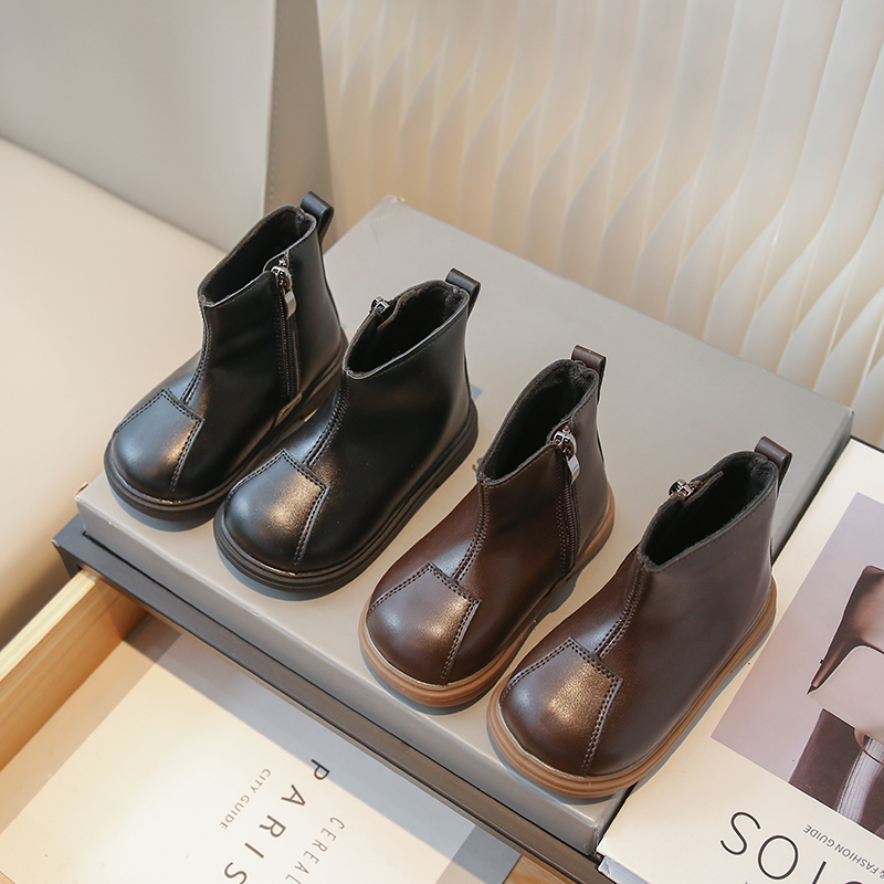 ABCYEEF女童短靴2023秋季新款时尚软底英伦风中小童防滑百搭女宝