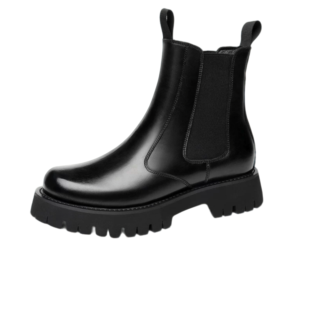 【钱总管高定双层牛皮鞋】纯手工马丁靴秋冬季加绒厚底增高切尔西靴