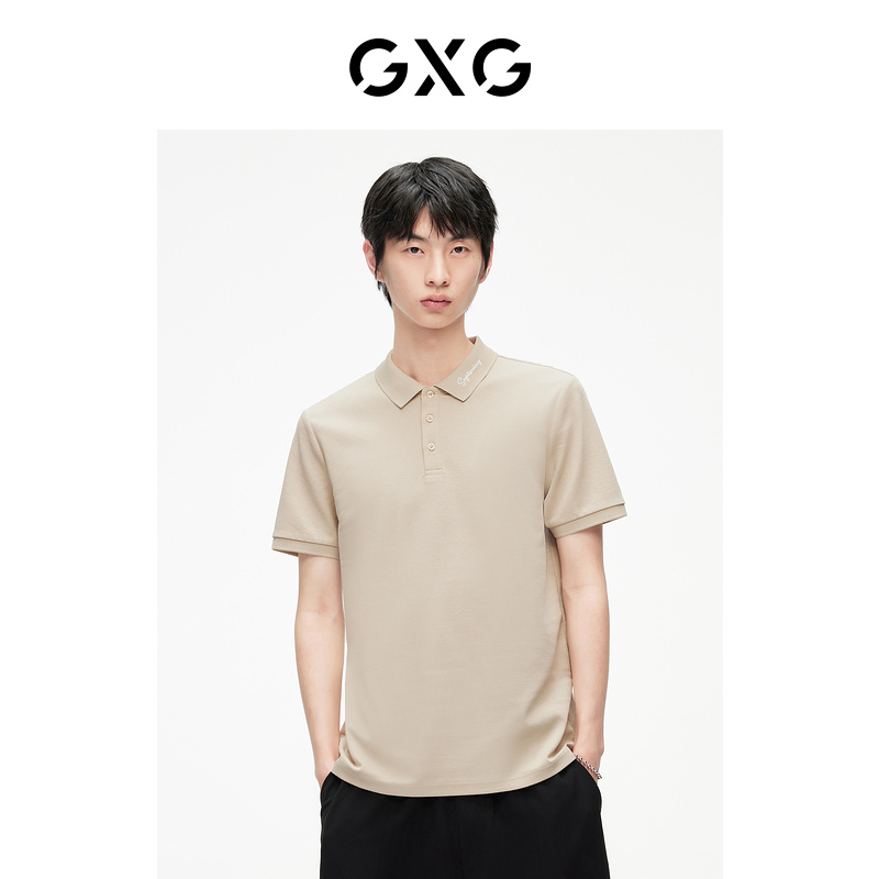 GXG零压POLO 双色休闲刺绣短袖POLO春季新品男士舒适#G24D242220