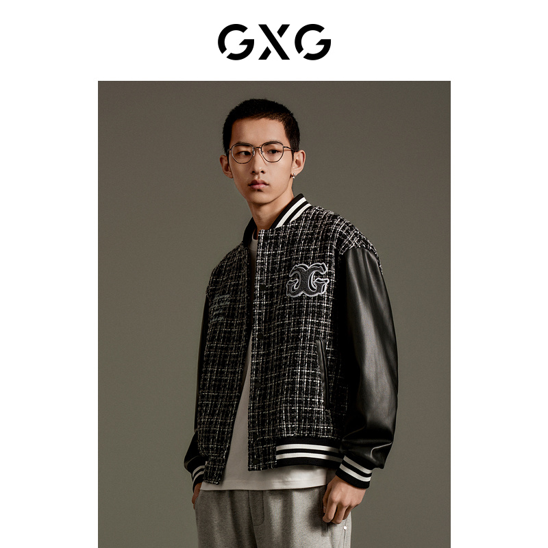 GXG男装 商场同款小香风棒球夹克外套 23年秋季新品#GEX12113003