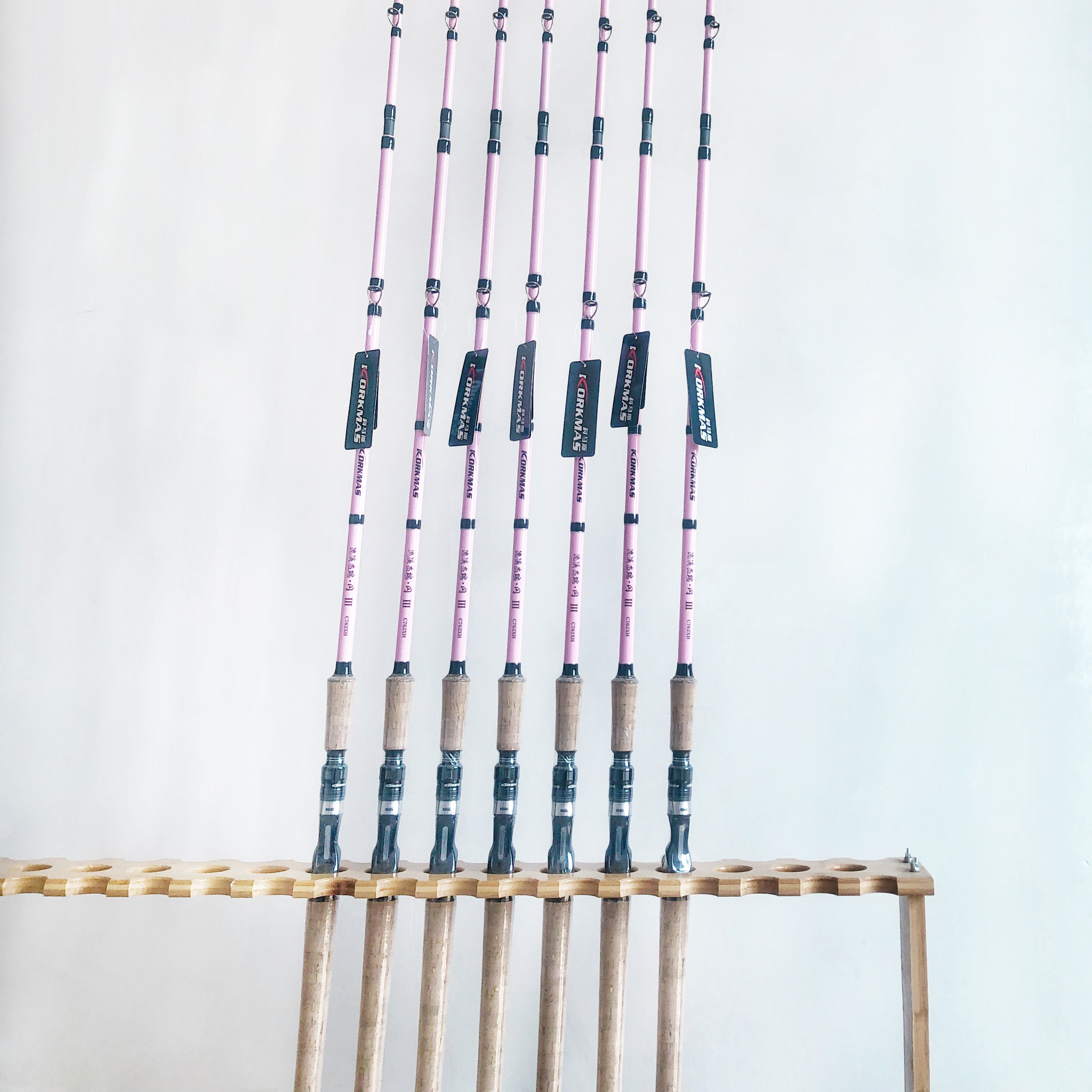 科马斯全新正品定制粉色带logo闪三代打黑雷强竿超硬黑鱼竿雷强