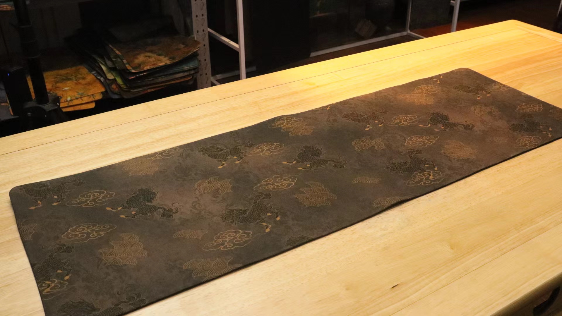 檀里村专属1米x33香云纱茶席麒麟祥云