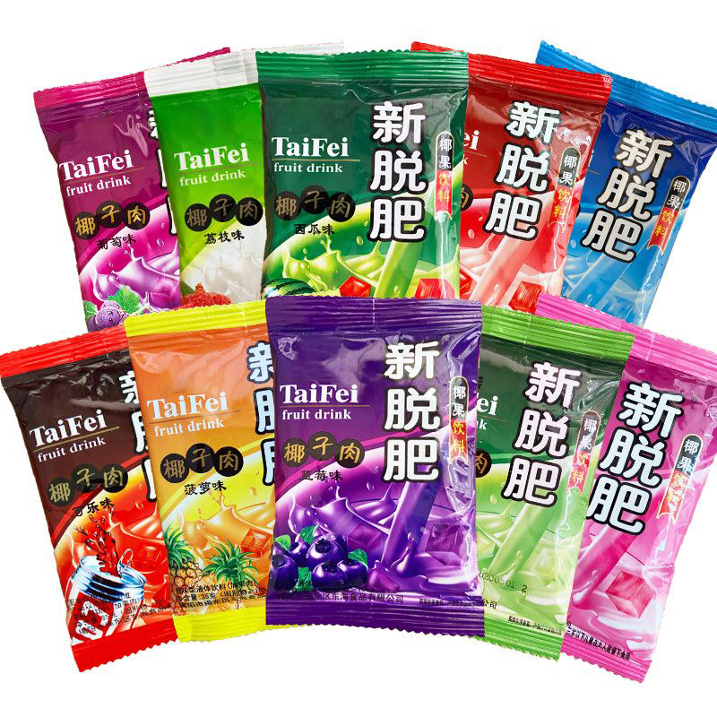 新脱肥椰果肉果冻布丁袋装怀旧果味香甜小吃多口味混合饮品美味