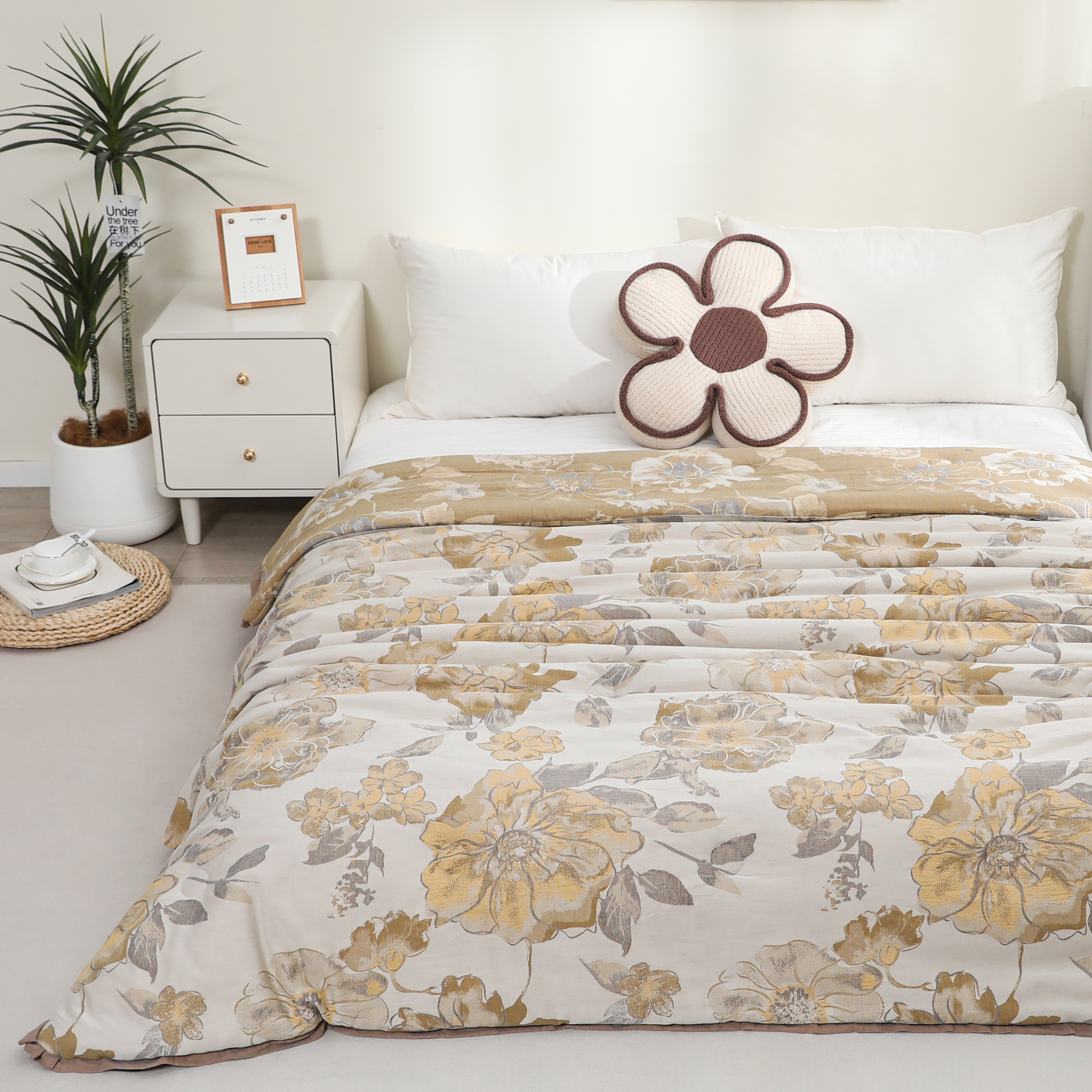 【黄花夏日】新款高端A类纱布艺术被子 200*230