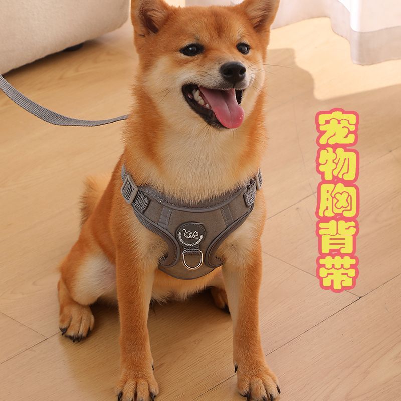 牵引狗绳背心式胸背带中大型犬遛狗拉布拉多泰迪狗链狗绳E5