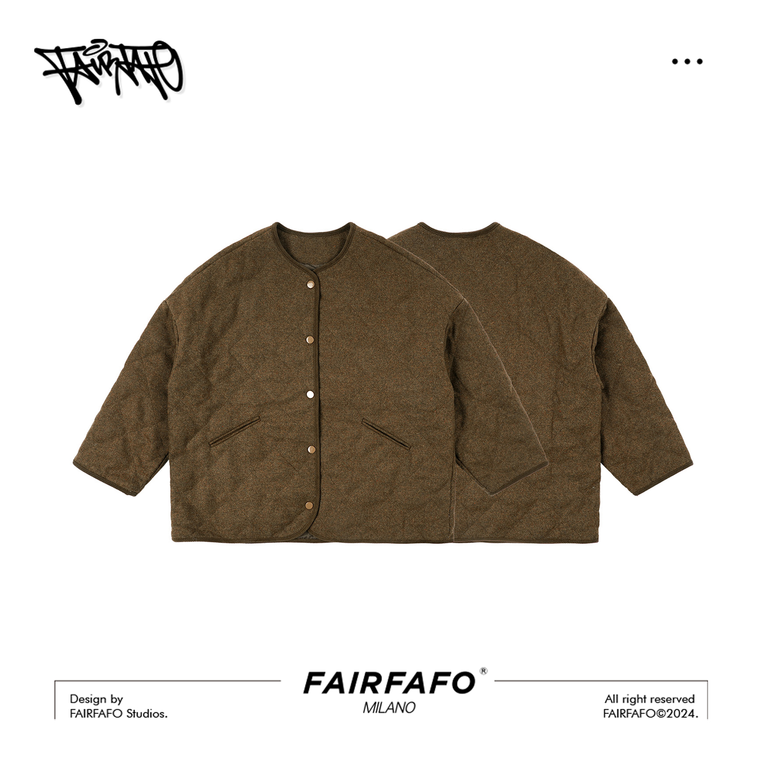 FAIRFAFO林肉肉【圆领菱格羽绒外套】时尚绵羊毛90白鸭绒XG24WT600