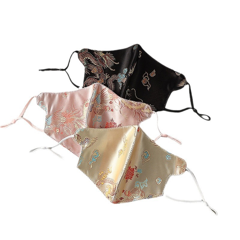 欧奉龙凤呈祥网红同款国潮风秋冬不加棉立体口罩