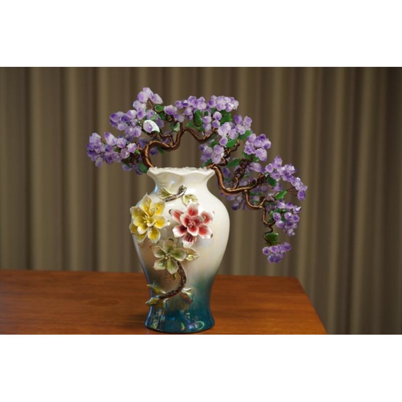 乌拉圭原石天然紫水晶摆件招财旺事业运紫晶簇发财树床头柜装饰品