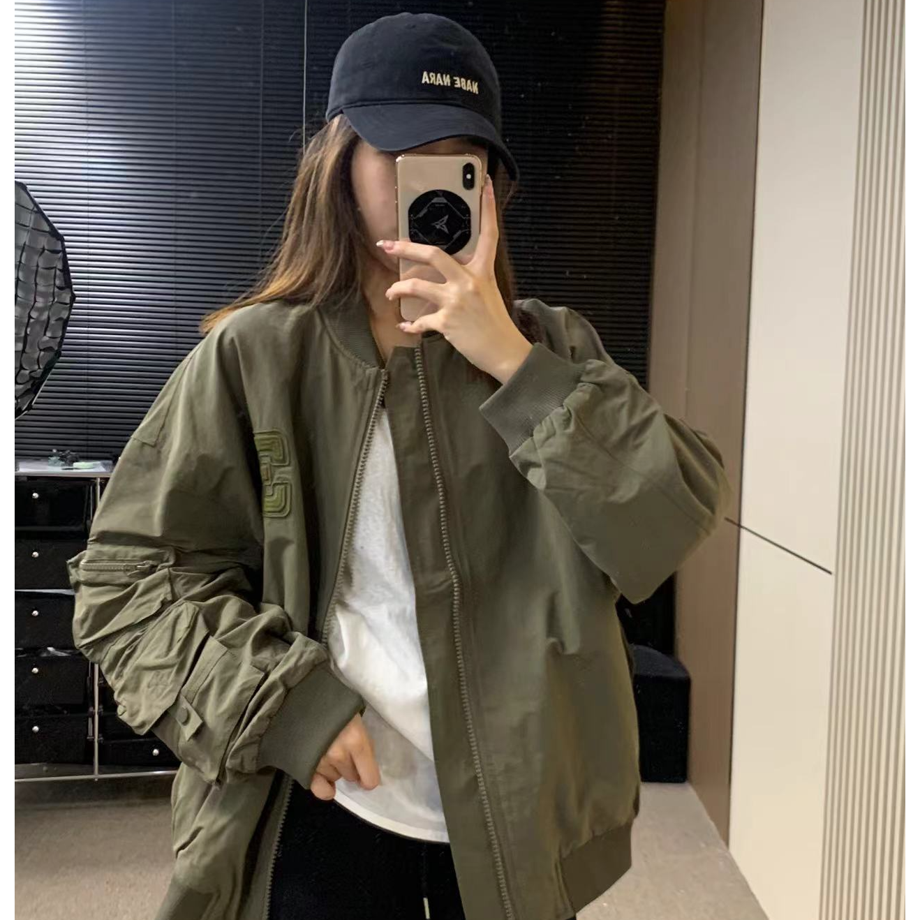 男女飞行夹克美式休闲百搭上衣复古棒球服宽松ins刺绣外套23108