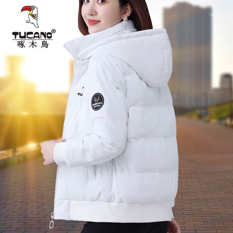 啄木鸟棉服服女2022冬季新款双面穿加厚棉袄时尚减龄外套棉衣女