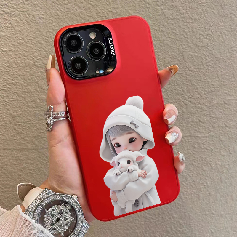 恬静可人女孩苹果15手机壳iPhone14防摔13promax个性12/11手机壳