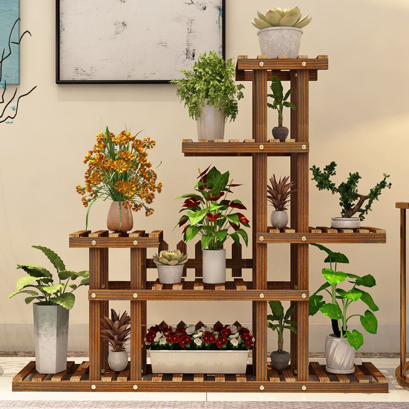 小扬哥阳台实木花架子置物架室内家用多肉绿萝落地面装饰花盆架客