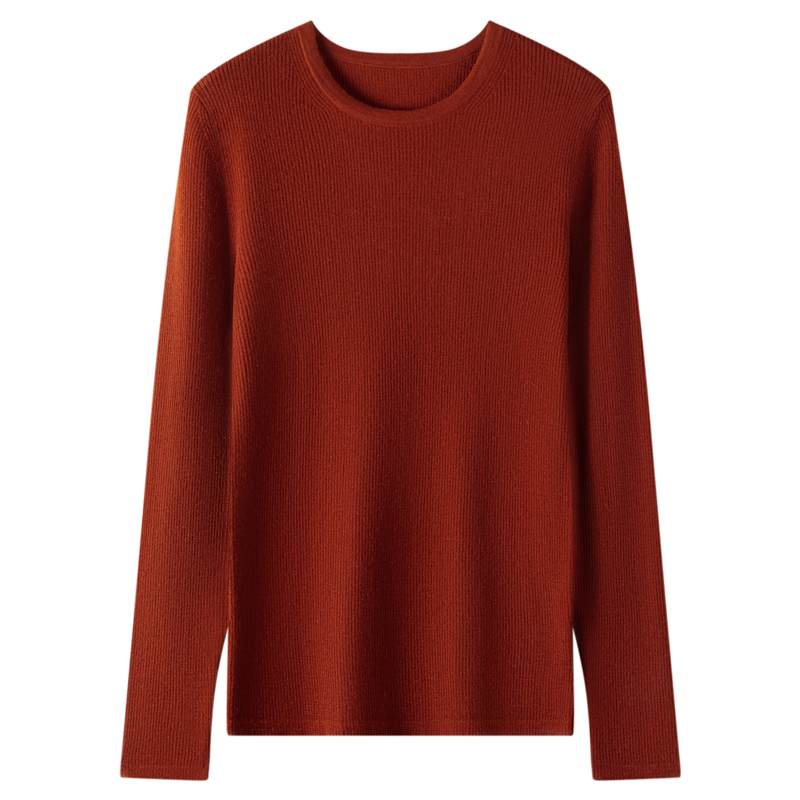 精纺100羊绒衫圆领女针织秋冬保暖纯色百搭绒衫长袖内搭潮牌时尚