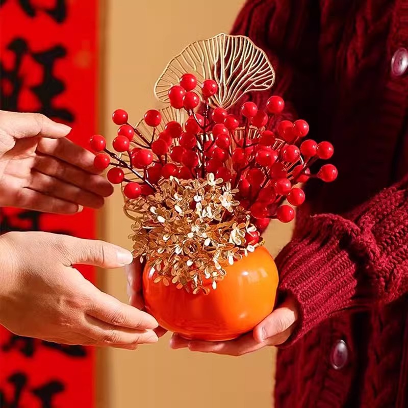 乔迁之喜柿柿如意生活可爱事事新居电视柜装饰品乔迁之喜仪式布置