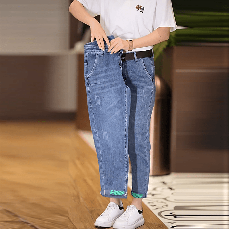 战狼世家夏季新款九分男士牛仔裤修身新款显瘦直筒韩版时尚休闲裤