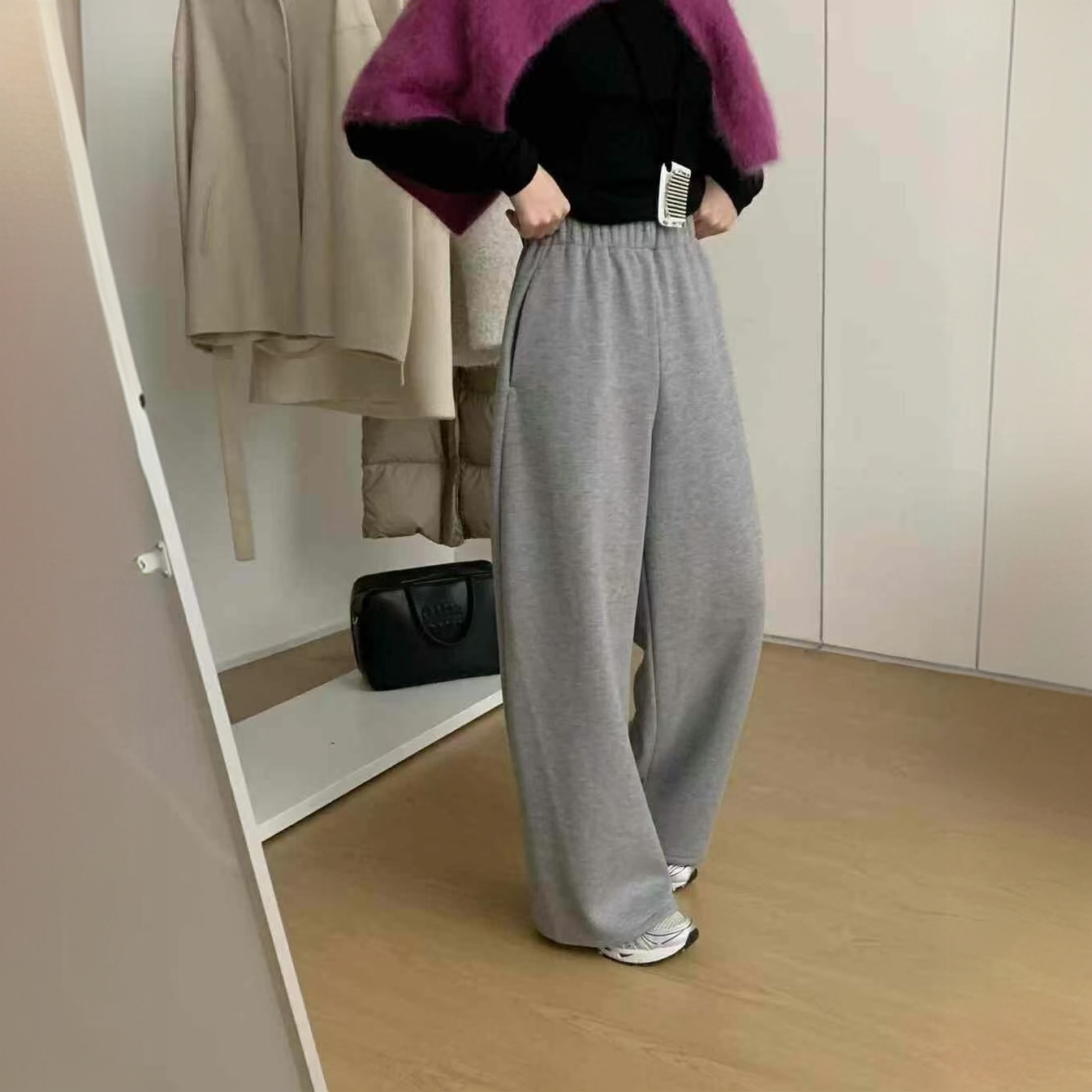 【厚绒镰刀裤】小个子定制秋冬季加厚绒新款韩系小直筒九分休闲裤