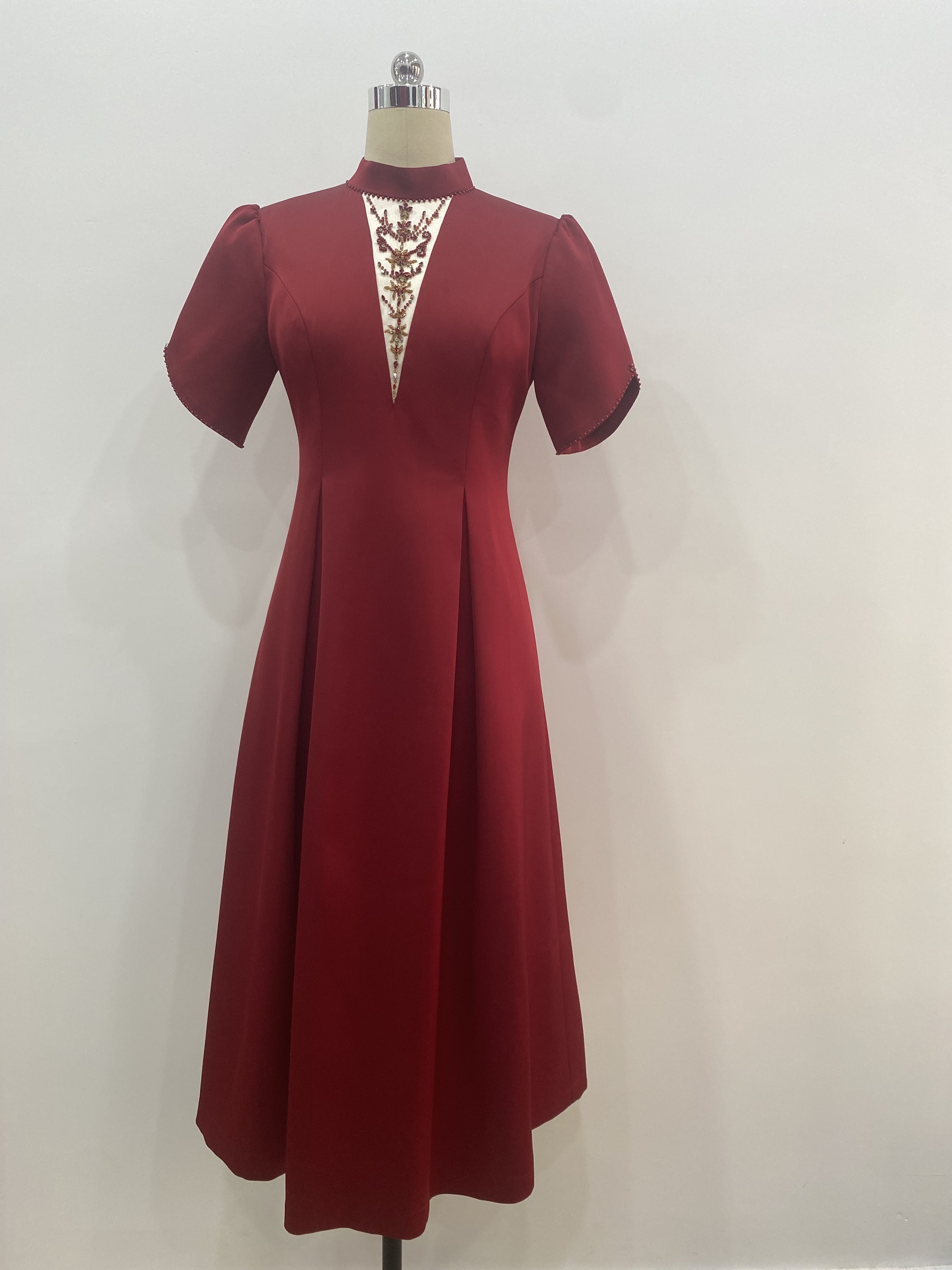 喜婆婆妈妈婚宴礼服醋酸面料