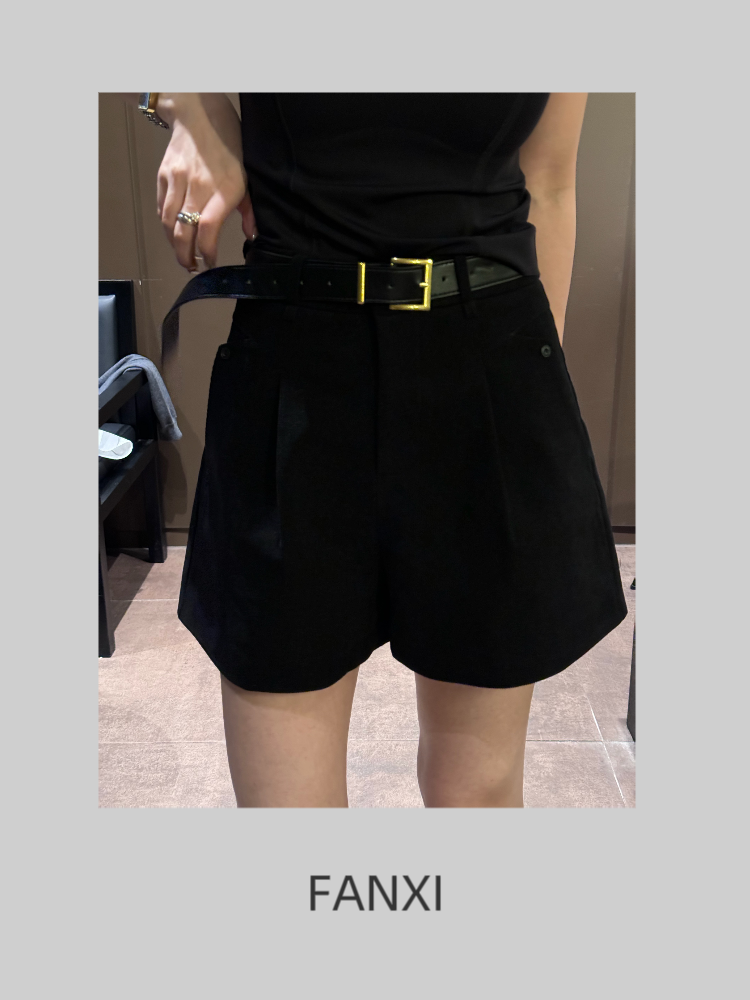 FANXI钒溪【清川】秋季上新显瘦显瘦高腰a字宽松阔腿短裤女款毛呢