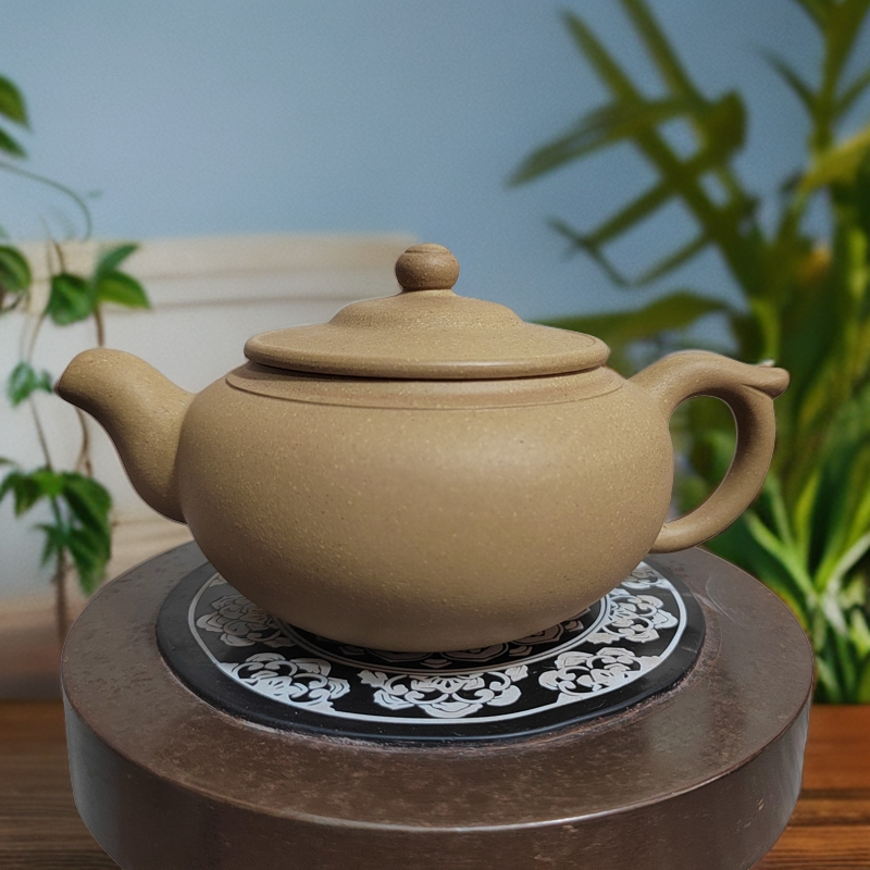 紫砂壶儒行壶段泥微瑕容量全手工泥壶水平壶小容量圆壶纯手工茶具