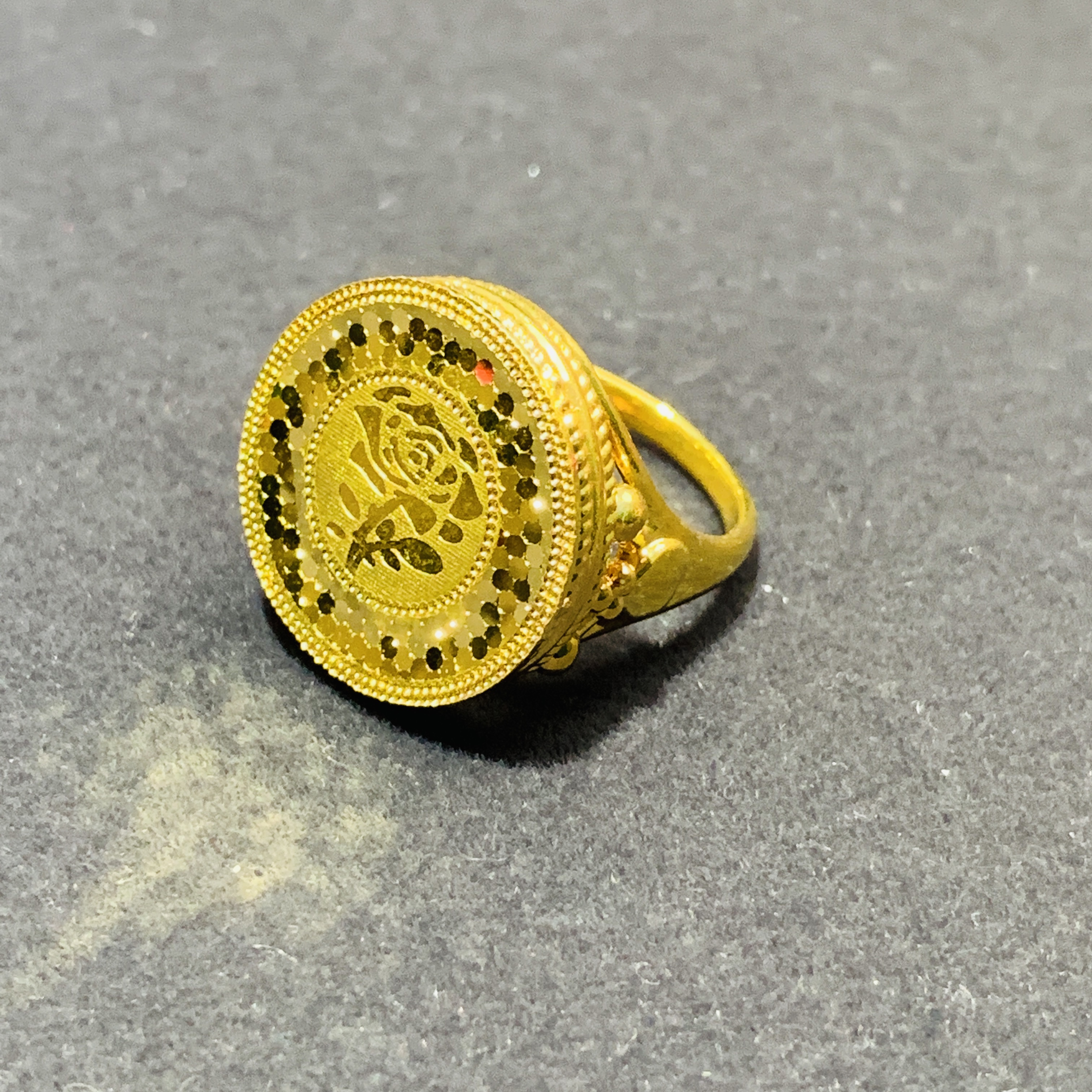 足金999 龙鳞硬金戒指 3.9克