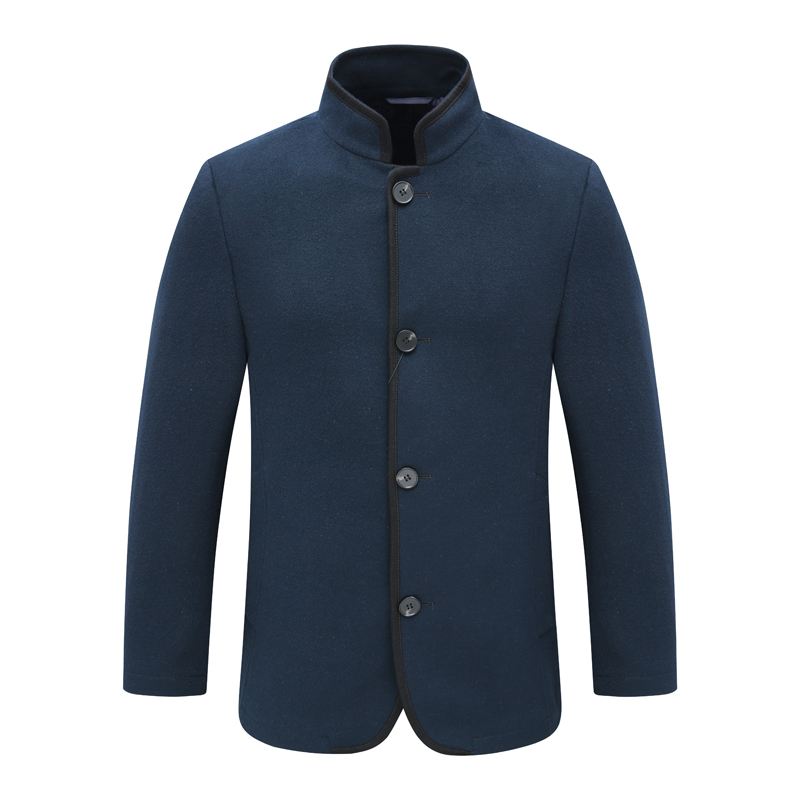 SF250圣秋冬男式毛呢大衣 直排扣保暖防风外套时尚都市