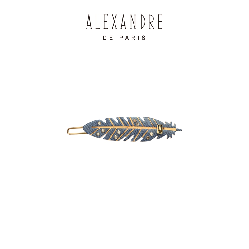 ALEXANDRE DE PARIS巴黎亚历山大羽毛边夹发饰简约风边夹发饰头饰