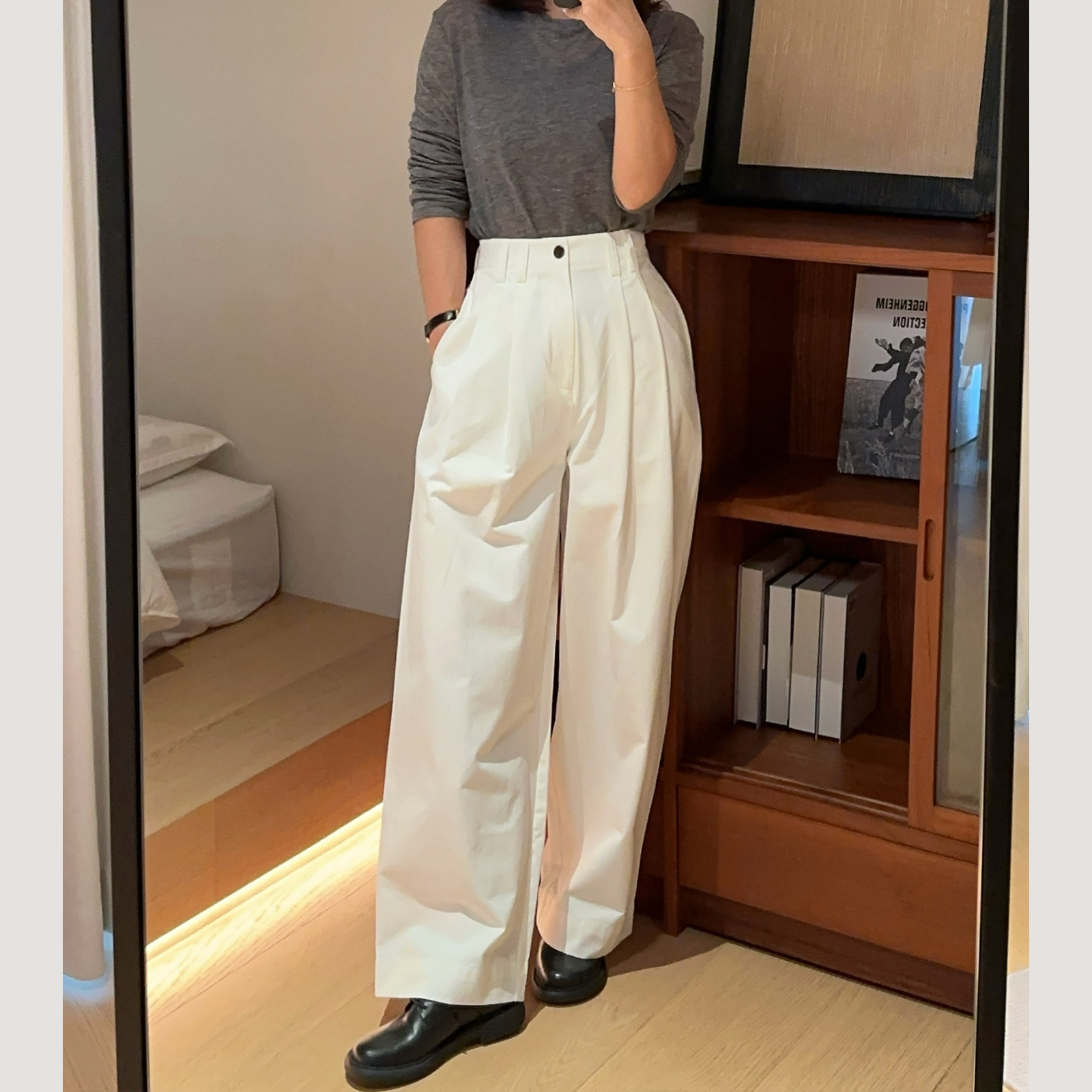 XIYE&W【水泥休闲裤】纯色宽松休闲裤