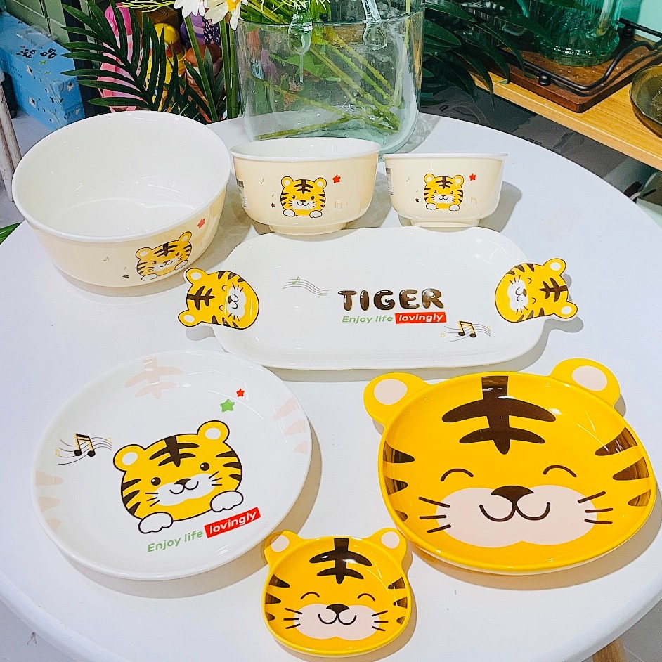 福利国潮小老虎系列单品餐具网红可爱盘子家用创意陶瓷