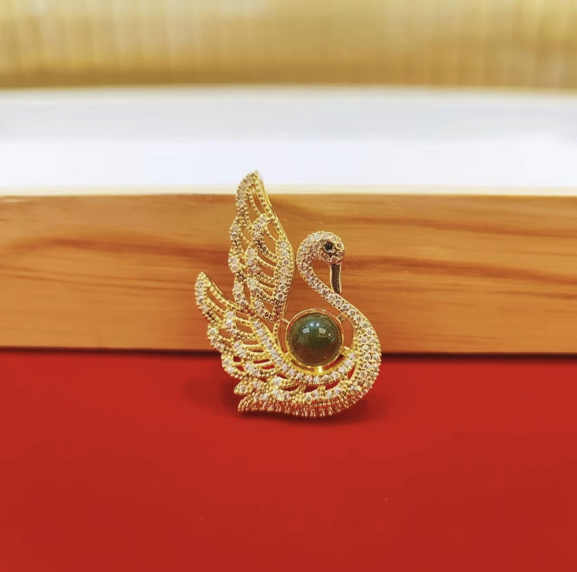 大成【周总专属】BM-S092#天空之灵优雅天鹅蓝珀转运珠吊坠（配链子）