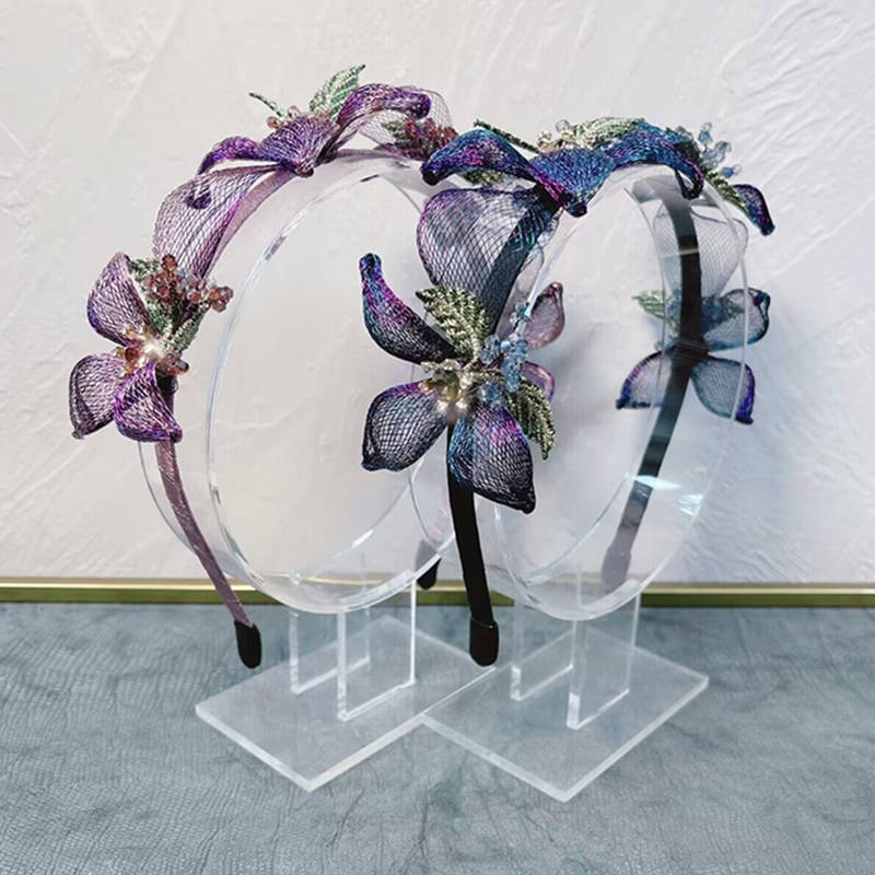 复古立体铜丝花朵发箍高级感新娘气质重工编织头箍设计感轻奢发饰