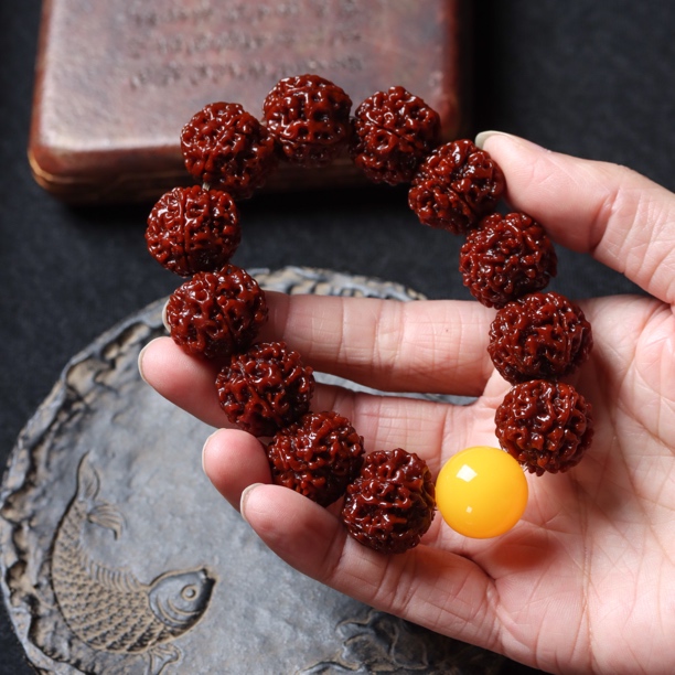 20mm六瓣原生态双龙大金刚（二代配饰珠Mi，无裂不金刚介意慎拍）