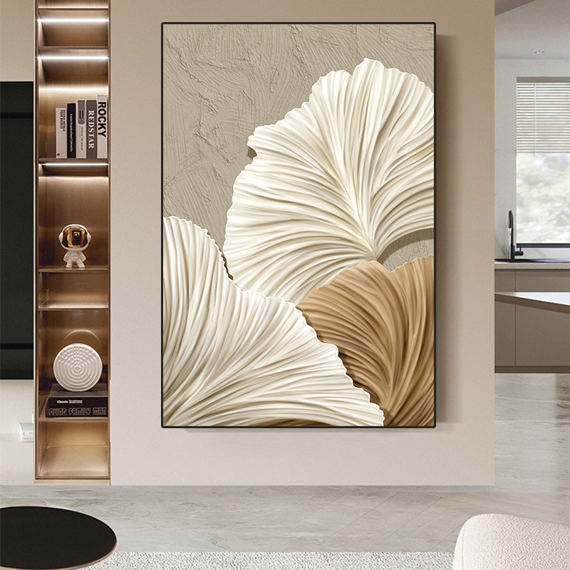 砂岩装饰画【银杏】现代简约客厅挂画沙发背墙落地手工肌理画时尚