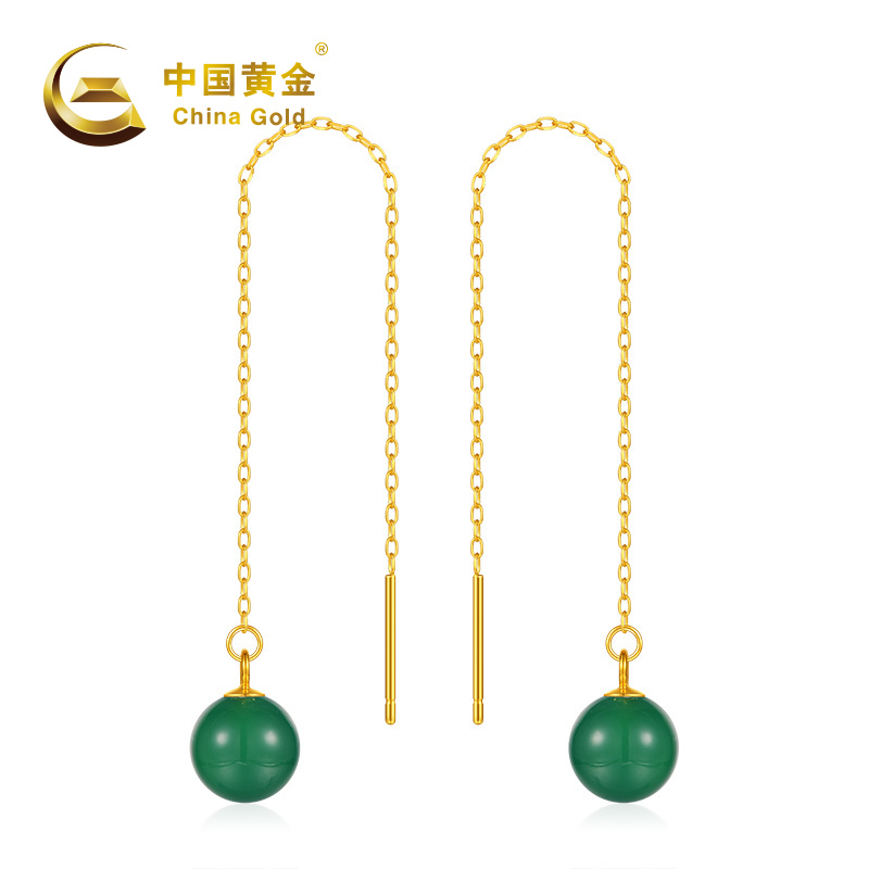 S925银镶玉髓耳钉
