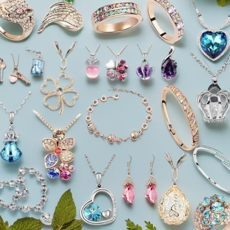 合金仿水晶耳饰 耳饰项链头饰盲袋福利袋 款式随机内含32件