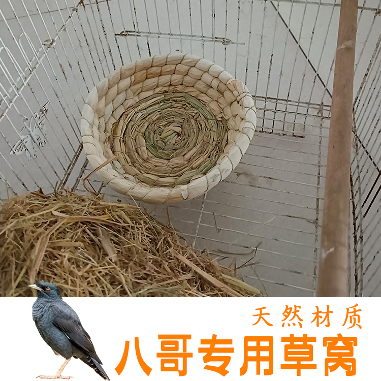 八哥专用草窝四季保暖鸟窝夏天稻草编织繁殖孵化睡窝鸟用品用具小