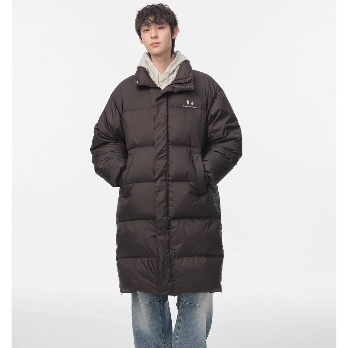 Dangerouspeople薛之谦dsp可拆卸连帽冬季宽松保暖长款90绒羽绒服