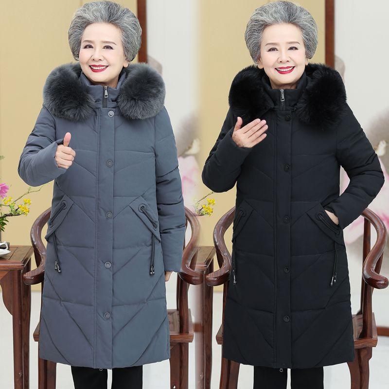 雅鹿中老年人女装奶奶装冬装宽松羽绒羽绒服60岁妈妈装加厚羽绒服