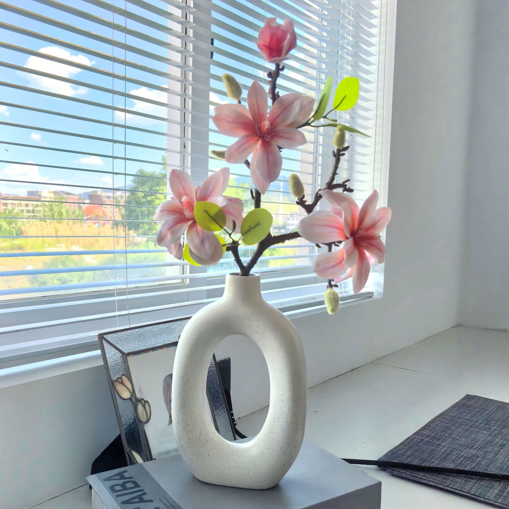 娜拉手感玉兰花保湿新中式高档客厅餐桌花流行仿真花