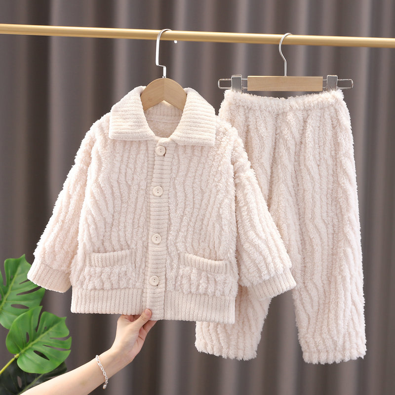 儿童睡衣女童珊瑚绒女孩法兰绒公主秋冬季保暖加厚小孩宝宝家居服